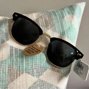 #21 Ophelia Roe Women’s Stylish Browline Black and Gold Sunglasses
